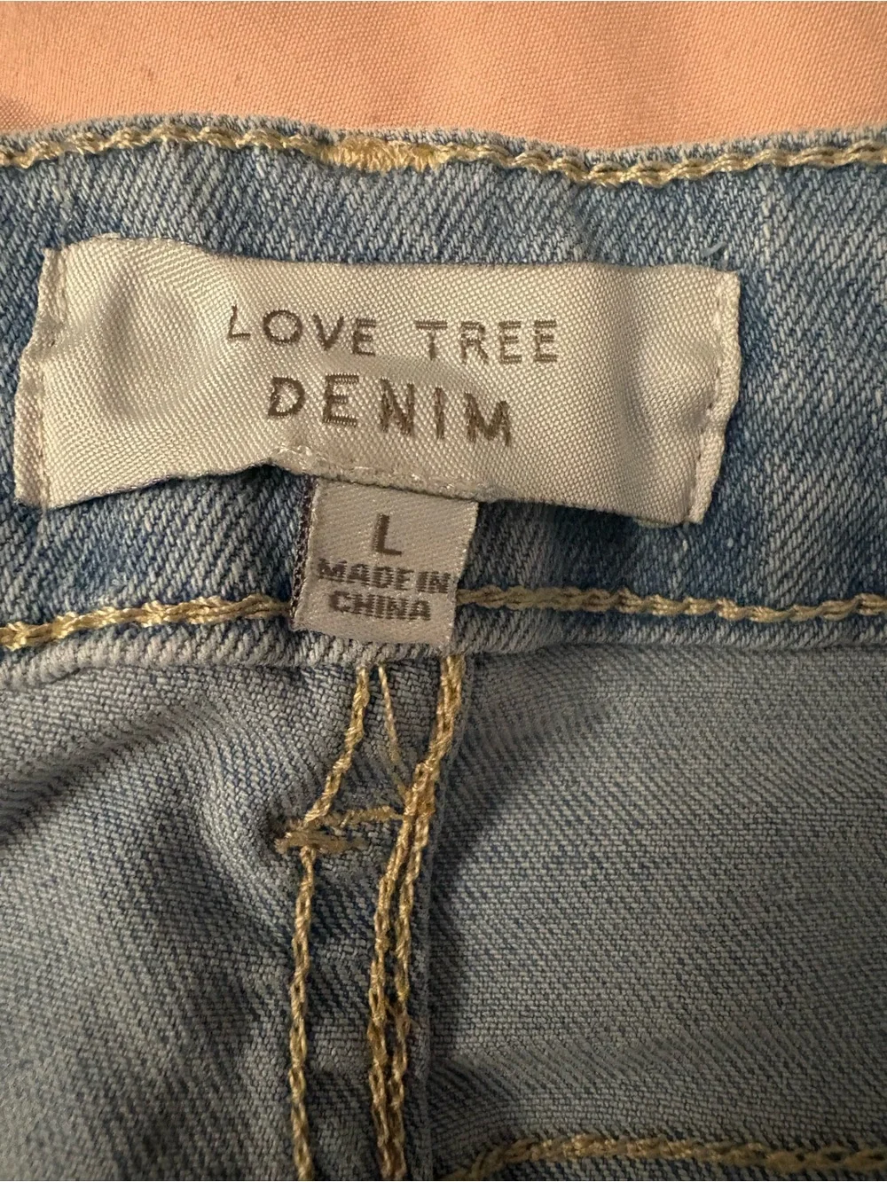 Light Blue Embroidered Cherry Denim Shorts